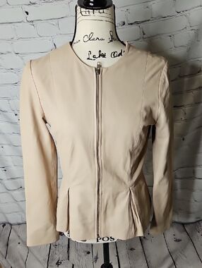 BB Dakota "Clary" peplum leather jacket Size Small